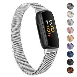 �o���h �R���p�`�u�� Fitbit Inspire3 �o���h �����o���h �����x���g, �X�e�����X �����x���g �������� �j�����p �}�O�l�b�g ���ߋ� ���b�V�� �ʋC (�V���o�[)