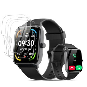 【4枚】Faweio スマートウォッチ 1.8インチ 保護フィルム 高透過率 24時間内気泡自動消えFaweio 保護フィルム 液晶保護 傷防止 高透過率 Faweio スマートウォッチ 1.8インチ大画面 保護フィルム