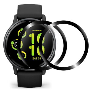 For �K�[�~�� (Garmin) Vivoactive5 �t�B���� 2���Z�b�g �K�[�~�� �r�{�A�N�e�B�u 5 �t�B���� �S�ʕی� 3D���E���h�G�b�W���H PMMA�f�� 0.26mm �w��h�~ ���ߗ�99% ��U�h�~ �����z�� ���{���Ɏq�f�� Garmi