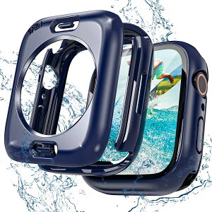[Sunhel] �R���p�`�u�� Apple Watch �A�b�v���E�H�b�` �P�[�X 2-in-1 �h���P�[�X �Ή� AppleWatch SE/SE2 Series9/8/7/6/5/4 �S�ʕی�J�o�[ �ϏՌ� �y�� �E���ȒP(�u���[�C45mm)