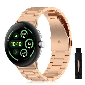 [AiMaoo] �o���h Google Pixel Watch 3 45mm (2024) �Ή� �����o���h �����x���g �T�C�Y�����\ �r�W�l�X�� �X�e�����X ������� �����H��t�� Google Pixel Watch 3 45mm (2024) �p �o���h (���[�Y�S�[���h)