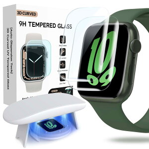 Flokinice Apple Watch Series 9/8/7ptB - 41mm 3D ȖʃKXtB C ߗ ώw Uh~ CAȂKX Apple WatchtیtB 41mmi2j