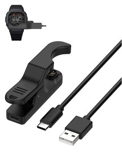 【1本】G-shock DW-H5600 対応 スマートウォッチ 充電ケーブル 充電器 【HUKWIMO】 USB-Aコネクタ 携帯充電器 超高耐久 1m長さ 軽量 小さい 持ち運び便利【ブラック】