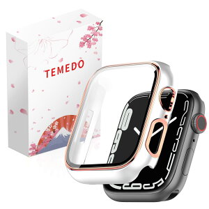 TEMEDO �Ή� Apple Watch �P�[�X 44mm �A�b�v���E�H�b�` �J�o�[ PC�f�� ���b�L���H Apple Watch �J�o�[ �S�ʕی� ��d�\�� �A�b�v���E�H�b�` �P�[�X �K���X�t�B���� ��̌^ Apple Watch se2/se/6/5/4 �A�b�v��