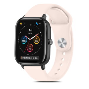 [Amzpas] 20mm �o���h for Amazfit GTS 4 Mini/GTS 4/GTS 3/GTS 2 Mini, Bip U Pro/Bip 3/Bip 3 Pro �o���h �����x���g �_�炩�� �V���R���o���h ���߉\ (�s���N)