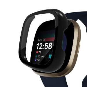 AiMaoo Fitbit Versa 4 Ή P[X KXtB ی Jo[ d|PCf ̉ ϏՌ h~ ϐFh~ SʃJo[ Sʕی X}[gEHb` Fitbit Versa 4 (ubN)