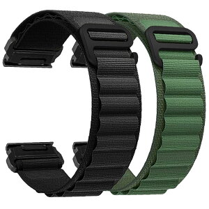 [YOCAHU] Quick Fit 26 mm oh p for GARMIN(K[~) Tactix 7 Pro Fenix 7 x 5 x+6 x Pro WatchCSport Loop/Alpine Loop 26 mmiCXgohFenix 33 HRMK 2 Delta Enduro 12 ɓKĂ (Black+ArmyGreen)