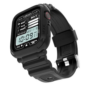 elkson �A�b�v���E�H�b�`�o���h Apple Watch 41mm 40mm �o���p�[�P�[�X�t�� ���ȃ����Y�o���h Apple Watch SE iWatch Series 9 8 7 6 5 4�p, Quattro Pro Series �X�|�[�c�~���^���[�ی�P�[�X �v���e�N�^�[ �����h