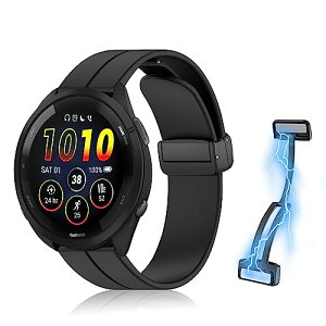 RicYeel 22mm 磁気付き シリコンバンド Xiaomi Redmi Watch 5 Active/Redmi Watch 5 Lite/Watch 2 Pro/Watch S3/S1/S1 Pro/S1 Active 対応 交換バンド マグネット付き ストラップ 交換ベルト Garmin Venu 3/Forerunner 265/255/255 Music