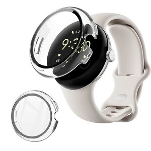 For Google Pixel Watch 3��p�K���X 41mm �t�C������̌^�P�[�X�yYEZHU�z�S�ʕی�P�[�X PC�t���[��+�K���X�t�B������̌^ �E���ȒP ���^ �y�� �ϏՌ��� �����h�~ (�N���A)