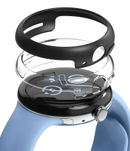 �yRingke�zGoogle Pixel Watch 2 �P�[�X SLIM PC�f�� �ω��� �ی�P�[�X �ϏՌ� �����^ �s�N�Z�� �E�H�b�`2 �X�����P�[�X - Clear/Matte Black (2����)