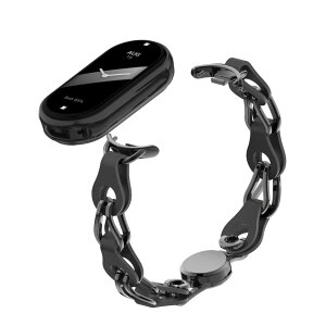 XIHAMA For Xiaomi Smart band 8 / miband 9�o���h �}�O�l�b�g�� �������҂݃f�U�C�� �X�e�����X�����O ���U�[ �`�F�[���x���g Miband 8�x���g �ʋC ���f�B�[�X�p �G���K���g �u���X���b�g�� �ւ��o���h