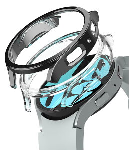 �yRingke�zGalaxy Watch 6 44mm �P�[�X SLIM PC �ω��� �ϏՌ� �����^ �Ռ��z�� �ی�P�[�X �M�����N�V�[�E�H�b�` 6 44mm �X�}�[�g�E�H�b�` �X�����P�[�X - Clear & Dark Chrome (2����)