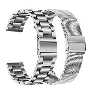 FitTurn Metal Watch Band Compatible with Huawei Watch GT Runner/GT3 46mm/GT2 46mm Wrist Strap Compatible with Huawei Watch 3/Watch 3 Pro Bands for Huawei Watch GT2 Pro/GT3 Pro Bracelet (2 Pack C)