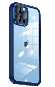 Iphone 13 pro用ケース アイホン13プロカバー Donocao 6.1インチ シリコン耐衝撃 アクリルクリアプレート 薄型 カメラ保護カバー レンズフィルム付き 黄変防止 指紋防止 アイフォンケース ネイビ