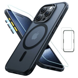 �y5 in 1�Z�b�g�I�ی�t�B�����t���zESR iPhone 15 Pro �P�[�X Magsafe�Ή� ������ �}�b�g�P�[�X ��� �J���� �����Y�ی�t�B�����t�� �ČRMIL�K�i �ϏՌ� ���h�~ ��phone 15 pro �P�[�X �X�g���b�v�z�[