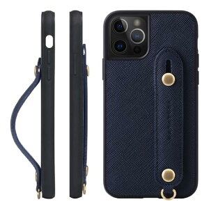 HANATORA iPhone15ProMax �P�[�X �{�v �ϏՌ� �w�ʃx���g �X�g���b�v�����O �X�}�z�P�[�X �X�}�z �X�^���h�@�\ �K���X�t�B���� �t�� �T�t�B�A�[�m ���U�[ �M�t�g �}�O�l�b�g�Ȃ� �u���[ XGH-15ProMax-Bl