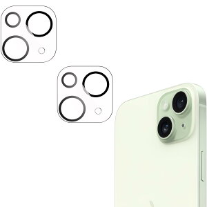 対応 iPhone 15 / 15 Plusカメラカバー レンズフィルム 【2枚セット 日本旭硝子製】露出オーバー防止 対応アイフォン 15 / 15 プラスレンズフィルム キズ防止 耐衝撃 飛散防止 全面保護 気泡ゼロ