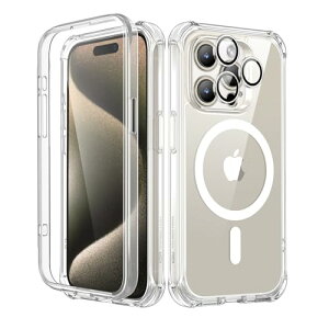 ESR iPhone 15 Pro Max��p�P�[�X�Z�b�g 1�Z�b�g�ʃ����Y�ی�t�B���� MagSafe�݊��X�}�z�P�[�X�Ή� �S�ʕی�^�C�v�R�p�K�i�ی�� �Ϗ��� Armor�V���[�Y �N���A