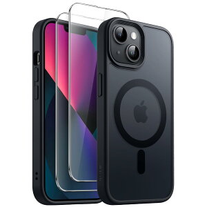 JETech 3 in 1 iPhone 13 6.1 C`p }Olbg P[X 2KXtBt MagSafeΉ }bgobN ϏՌX}zJo[ (ubN)