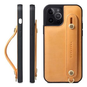 HANATORA iPhone15Pro �P�[�X �{�v �ϏՌ� �w�ʃx���g �X�g���b�v�����O �X�}�z�P�[�X �X�}�z �X�^���h�@�\ �R�[�h�z���_�[ �K���X�t�B���� �t�� �I�C���h���U�[ �M�t�g �i�`������ GH-15Pro-Natural-m