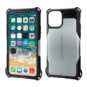 �G���R�� iPhone 11 Pro �P�[�X ZEROSHOCK �ϏՌ� [�������̏Ռ�����{�̂��Ռ��z���\�� (�Ռ��z���t�B�����t)] �X�g���b�v�z�[���t�� �V���o�[ PM-A19BZEROSV