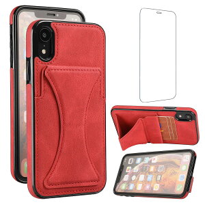 JSCOMYAP iPhone 10R/XR �P�[�X�p iPhoneXR iPhone10R �P�[�X + iPXR ?�� �K���X �t�B���� PU���U�[�J�[�h���[���u���X�^���h�@�\�t�� �g�уP�[�X �Ռ��z�� �X�}�z�P�[�X Case Cover ��phone i-Phone XR�P�[�X XR
