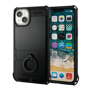 �G���R�� iPhone 14 Plus �P�[�X �J�o�[ �ϏՌ� �Ռ��z�� ZEROSHOCK �����O�t�� �y�Ռ��z���t�B�����t���z �X�g���b�v�z�[���t�� �u���b�N PM-A22BZERORBK