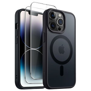 JETech 3 in 1 iPhone 14 Pro 6.1 C`p }Olbg P[X 2KXtBt MagSafeΉ }bgobN ϏՌX}zJo[ (ubN)