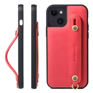 HANATORA iPhone15 �P�[�X �{�v �ϏՌ� �w�ʃx���g �X�g���b�v�����O �X�}�z�P�[�X �X�}�z �X�^���h�@�\ �R�[�h�z���_�[ �K���X�t�B���� �t�� �I�C���h���U�[ �M�t�g ���b�h GH-15-Red-m
