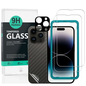 IBYWIND KXtB iPhone 14 Pro Max 6.7" p KX ی tB 2Zbg JYve N^[t(ޗ) wʕیtBt ȒPLbgt