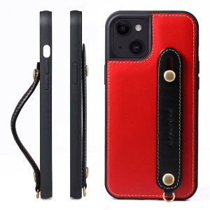 HANATORA iPhone15Plus �P�[�X �{�v �ϏՌ� �w�ʃx���g �X�g���b�v�����O �X�}�z�P�[�X �X�}�z �X�^���h�@�\ �R�[�h�z���_�[ �K���X�t�B���� �t�� �I�C���h���U�[ �M�t�g ���b�h+�u���b�N GH-15Plus-R