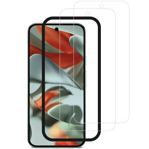 HUAKE Google Pixel 9 Pro/9 �K���X�t�B�����y(2��)�K���X�t�B���� +�K�C�h�g�t���z�K���X�t�B���� Pixel 9 Pro Pixel 9 �p ���Y�Ɏq�f�ސ� ���� �K���X �w��h�~ �t�� �ی� Google Pixel 9 �t�B����