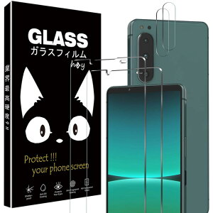 �y2+2���Z�b�g�zSony Xperia 5 IV �p�̃t�B���� SO-54C SOG09 �p�̃J�����t�B�����yHuy�zXperia 5 IV �p�� �t���ی�t�B���� ���Ɏq�f�ލ̗p �����K���X �t�B���� �d�x9H ���� 2.5D �ϏՌ� ������ ���ϋv ��