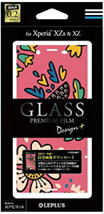 Xperia(TM) XZ/XZs SO-03J/SOV35/SoftBank �K���X�t�B���� �uGLASS PREMIUM FILM�v �S��ʕی� Design +(�v���X) Flower �|�b�v LP-MXPXZSFGD09