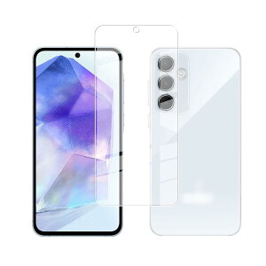 【1+1入り】対応 Galaxy A55 5G SC-53E/SCG27 用の フィルム 強化ガラス 液晶保護フィルム+透明 TPU ケース 日本旭硝子素材採用 Galaxy A55 5G 用の ガラスフィルム 硬度9H 耐衝撃 撥油性 高透過 飛散防止 S