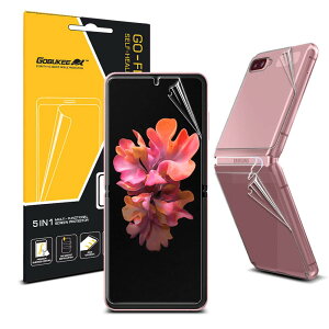 GOBUKEE [4���Z�b�g] Galaxy Z Flip 5G / Z Flip �p �ی�t�B���� GO-FLEX TPU 3D �S�ʕی�K���X�t�B���� [�ʒu�t���ȒP] �C�A���X �ɔ� �w��΍� Galaxy ZFlip/ZFlip 5G (2020)
