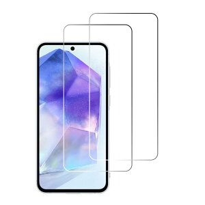 【2枚セット】 FOR Galaxy A55 5G フィルム 強化ガラス 旭硝子製 FOR Galaxy A55 5G ガラスフィルム 全面保護 硬度9H 飛散防止 指紋防止 自動吸着 気泡防止 液晶保護フィルム