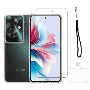 zbseeky OPPO Reno11 A 用 【ケース+ガラスフイルム】 OPPO Reno11 A 用 液晶 保護フィルム 気泡ゼロ 飛散防止 耐衝撃 OPPO Reno11 A 用 透明な背面 スマホケース カバー 携帯ケース 指紋防止 透明 TPU