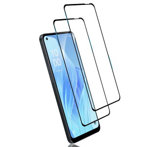 kawaylJP【2枚セット】 OPPO Reno9 A/Reno7 A 用 ガラスフィルム oppo opg04 用 保護フィルム Reno9 a/Reno7 a 強化ガラス フィルム 全面保護 ブラック 撥水撥油 指紋防止 貼り付け簡単(黒縁)