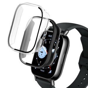 �y2���Z�b�zFor Redmi Watch 5 Lite �P�[�X �K���X�t�B����+PC�t���[�� ��̌^ �ی�t�B���� Greerass �S�ʕی�P�[�X �����ߗ� �S�ʕی� �ϏՌ� �w��h�~ �������� �h���h�o �����ȒP Redmi Watch 5 Lite