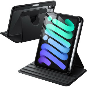JEDirect ]P[X iPad mini (A17 Pro 2024 fA7) / mini 6 (8.3C`A2021fA6)p Pencilz_[t 360°]ی X^hJo[ NAobN EFCN/X[v (ub