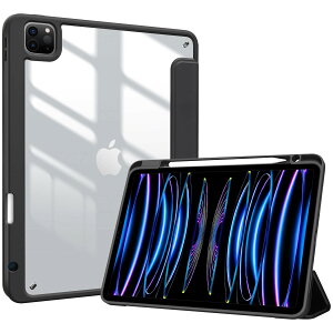 ProCase iPad Pro 11 P[X 4/3/2/1ɓKpi2022 2021 2020 2018)  NAobNJo[ y[ ϏՌ O܂ X^h X}[gJo[ - ubN