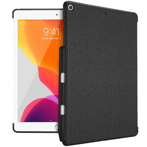 ProCase iPad 10.2" 9/8/7 wʃP[XC obNJo[ yVz_[t X}[gL[{[hƑgݍ킹Ďgp\ Ή[FiPad 10.2" 9 (2021)/8i2020j/7 (2019) - ubN