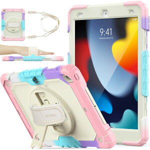 SEYMAC stock iPad 10.2C` 9/8/7 P[X ϏՌ یtBt y[ 360°]X^h nhXgbv V_[Xgbv SʕیJo[ (FƂǂ+sN)