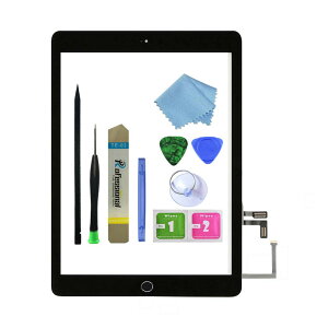 Zentop �u���b�N iPad 5 2017 9.7�C���`�p (A1822, A1823) �^�b�`�X�N���[���f�W�^�C�U�[�A�Z���u�������p �z�[���{�^�� �J�����u���P�b�g ���t���ςݐڒ��� �c�[���C���L�b�g