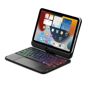 360°��] iPad Mini6 Mini7(A17 Pro)�L�[�{�[�h�P�[�X �^�b�`�p�b�h���� �o�b�N���C�g�t�� ���C�z���� iPad mini6/mini7���p�L�[�{�[�h�t���J�o�[ ��̌^ ���C�E�� �}�O�l�b�g�� �u���b�N