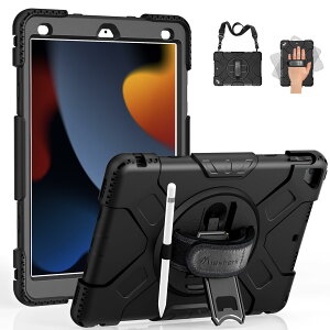 Miesherk ipad 9 P[X ipad 10.2C` 9/8/7i2021/2020/2019j SgیP[X ϏՌ  ho 360°]ipad X^h y[ V_[/nhXgbv SʕیJo[ (ubN)