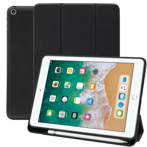 MS factory iPad 9.7 p P[X 2018 2017 ACpbh 5 6 Jo[ Apple Pencil [ ϏՌ X}[gJo[ \tg TPU I[gX[v yVz_[ ubN  IPD-5-S-HDR-BK