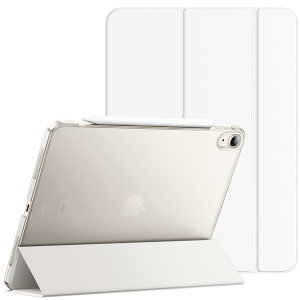 JEDirect iPad Air 11 �C���` M2 (2024), iPadAir5/4 �P�[�X�i2022/2020���f���A10.9�C���`�j�X�����X�^���h�n�[�h�o�b�N �E�F�C�N�A�b�v/�I�[�g�X���[�v�@�\�t�� �^�u���b�g�J�o�[ (�z���C�g)